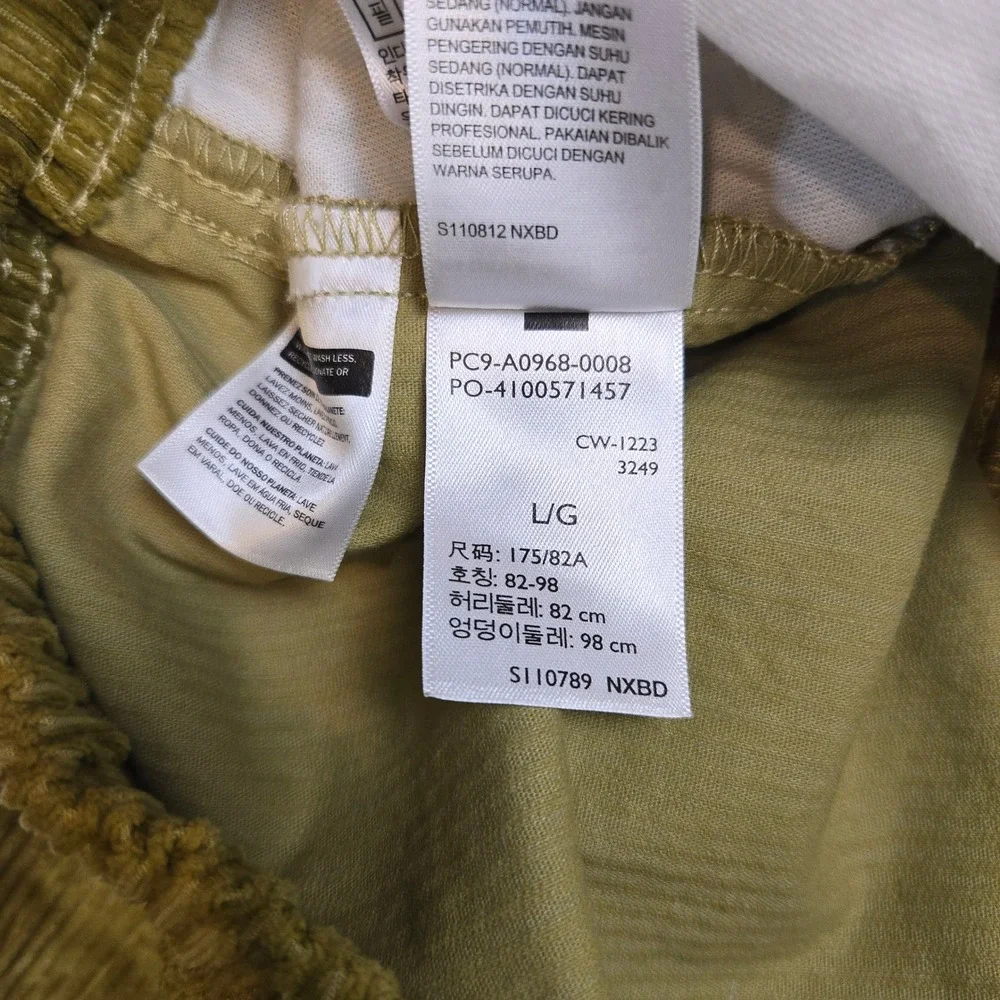 Levi Pants Corduroy Large Men's Brown Green 34